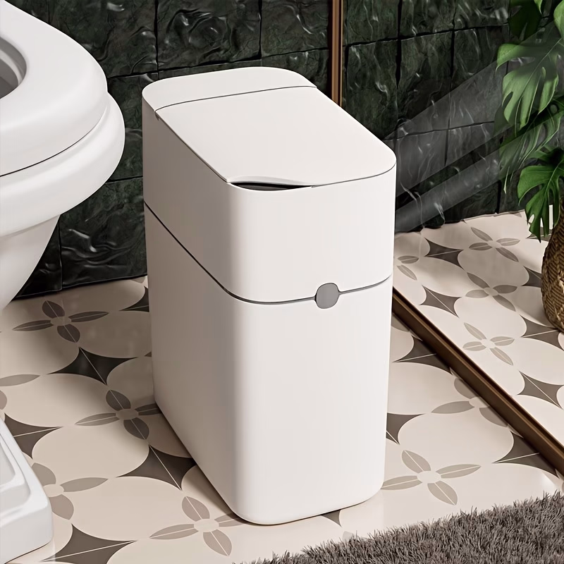 JOYBOS Bathroom Sensor Trash Can with Automatic Lid – Smart 13.25L Garbage Can