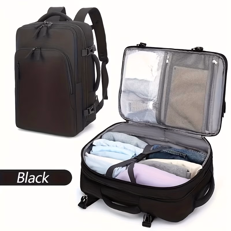 HUABUPS Unisex Travel Backpack with Expandable Luggage Compartment – 16-Inch Laptop Travel Bag