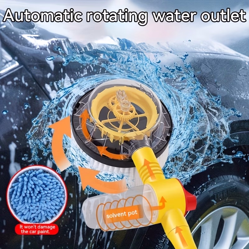 SUITU Portable 360° Rotating Car Brush with Detachable Soap Dispenser Handle – Car Washing Brush Cleaning Kit