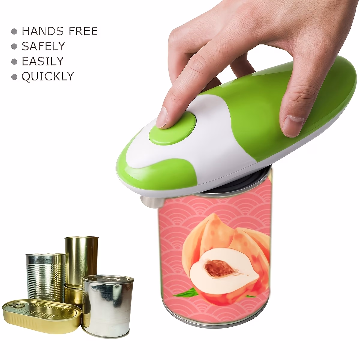 FEIYBA Electric Aluminum Can Opener with Smooth Edges – Safe and Automatic, Battery-Powered