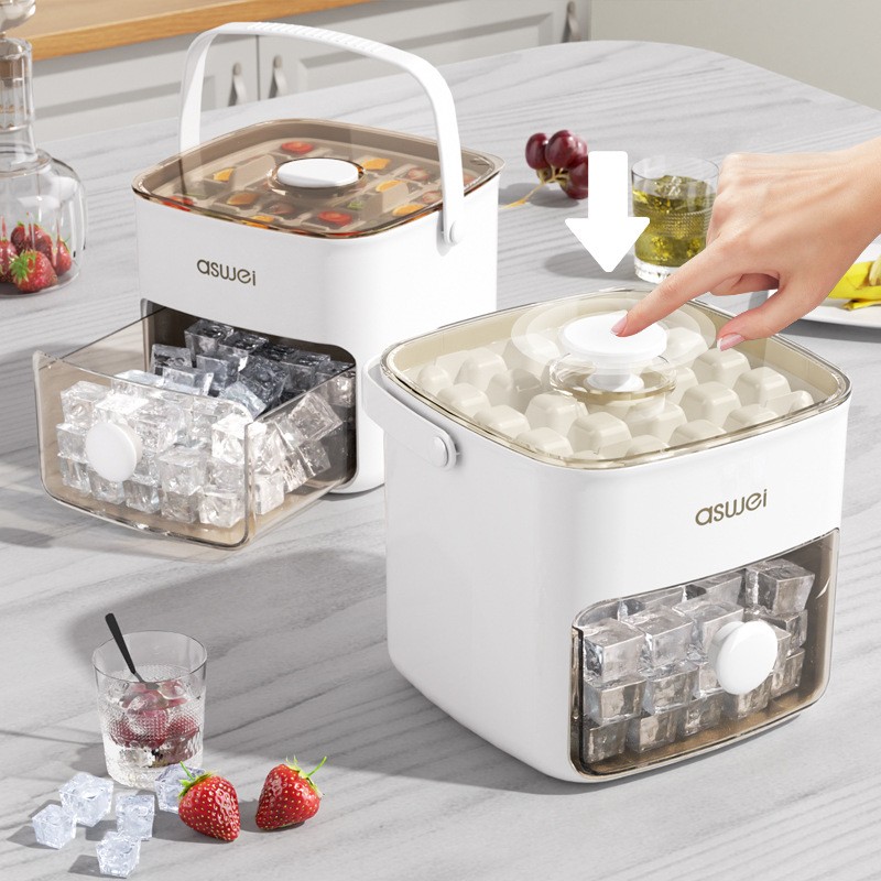 Handled Press-Type Ice Cube Tray
