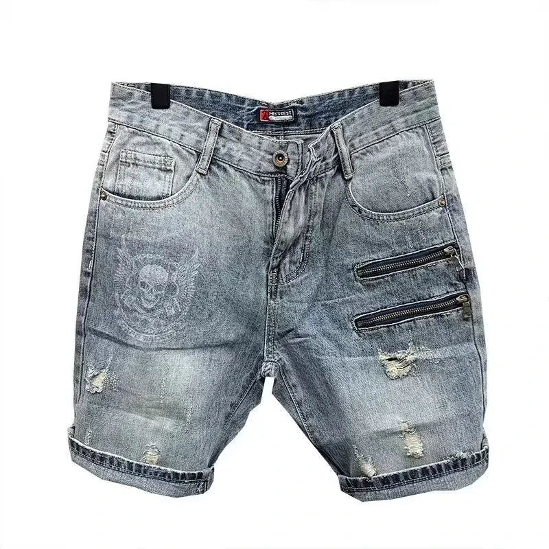 Men's Denim Shorts Summer Short Sleeves
