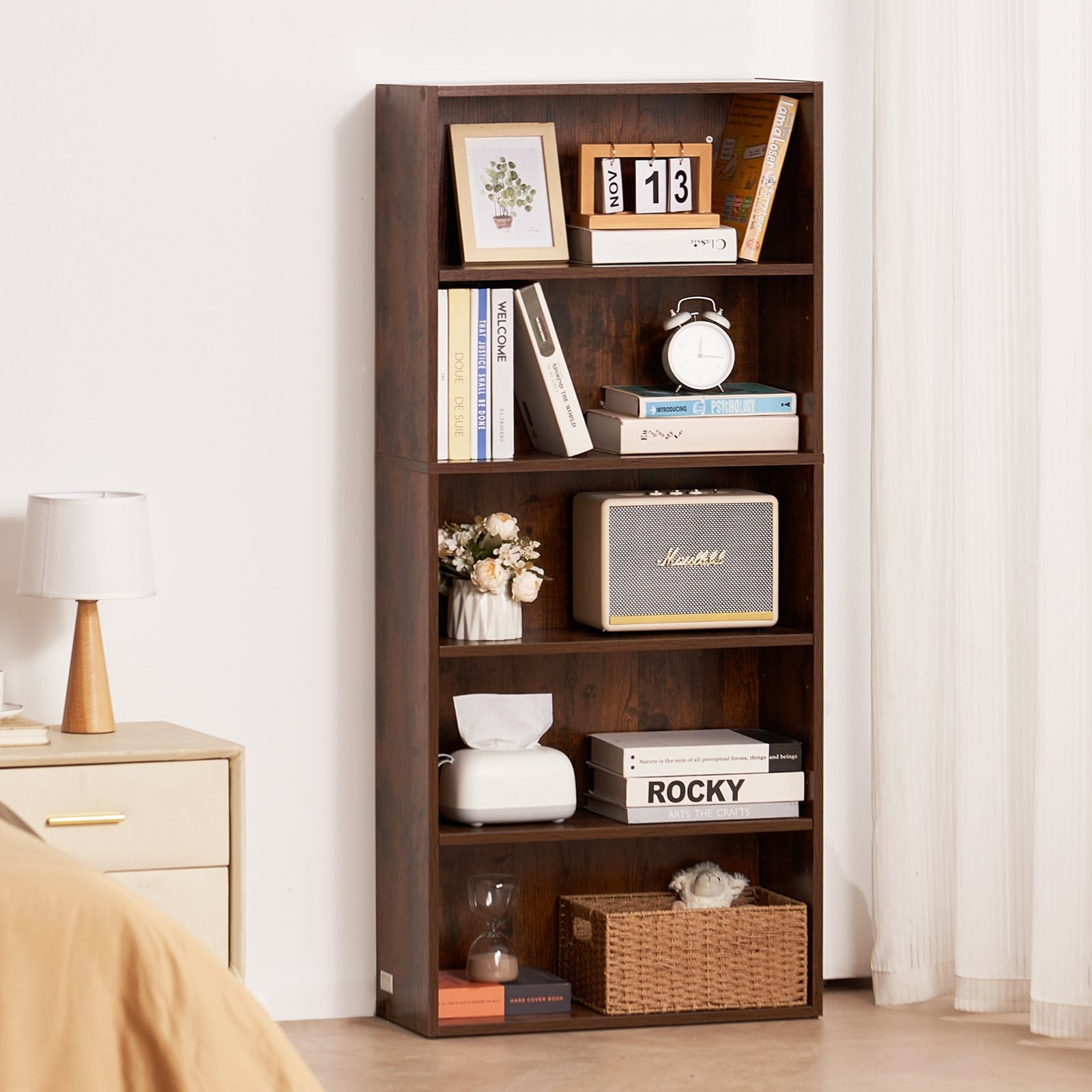 Narrow Wood Bookcase