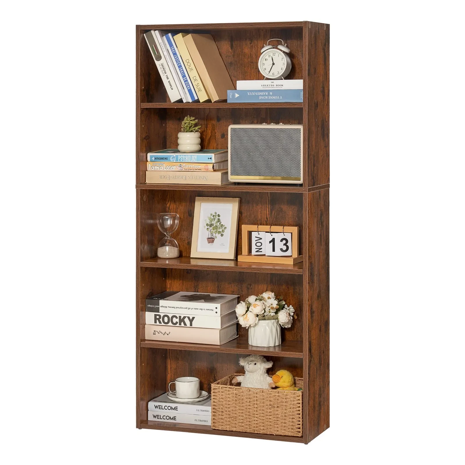Narrow Wood Bookcase