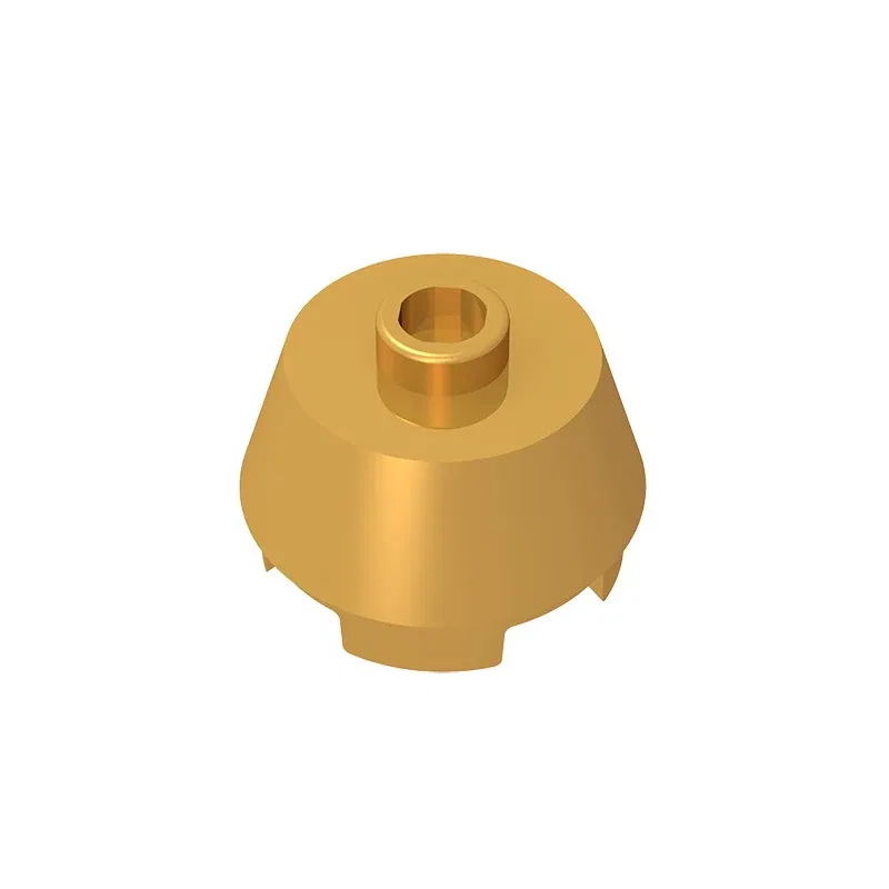 Color: Yellow - Gobricks GDS-946  Cone 2 x 2 Truncated compatible with lego 98100 pieces of children's DIY Educational Building Blocks Technical