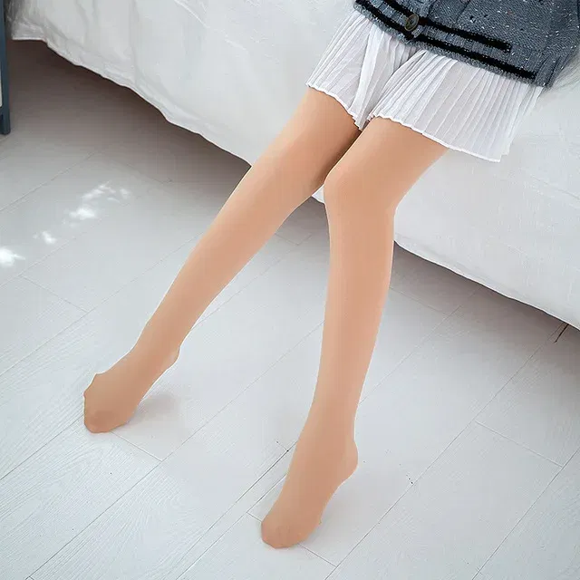Color: Yellow, Size: 80cm - High Quality Winter Fur Girls Leggings Thick Velvet Children Pants Warm Elastic Waist Cotton Kids Girls Trousers
