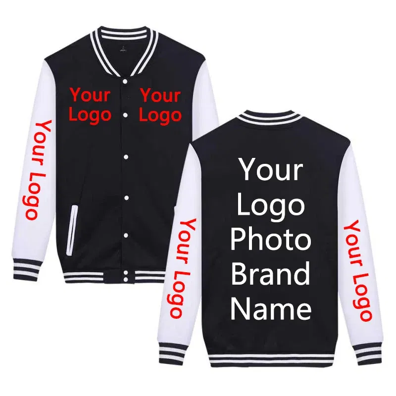 Color: black, Size: S - Customize Your Logo Men Women 2022 Jacket Coat Sweater Long-Sleeved Hoodie Funny Diy Pattern Color Autumn Summer Wintry