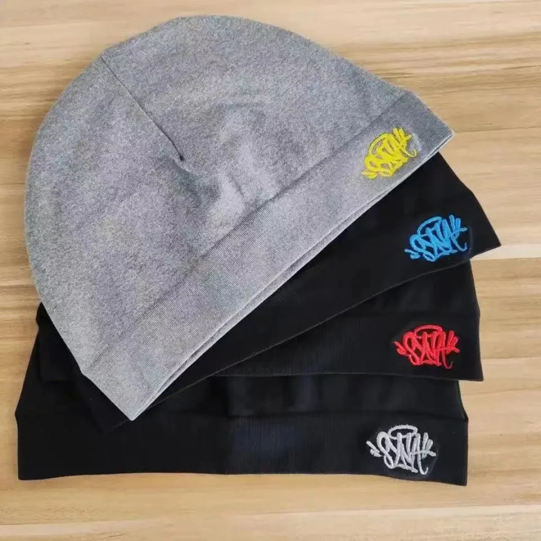 Color: Blue - SynaWorld Skull Beanie 2024 New Knitting Syna Beanie Hat Men Women Paragraph Quality Cap Y2k Warm Beanies Syna Running Cap