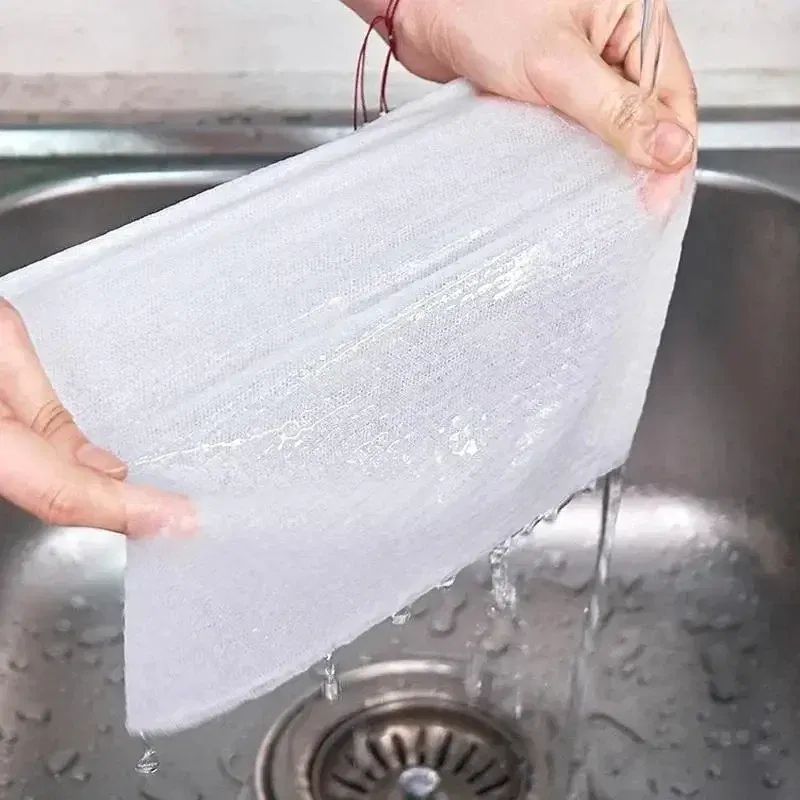 Color: Red, Specification: 10pcs - 500/50pcs Reusable Kitchen Disposable Rags Non-Woven Cleaning Cloths Washing Dishcloths Rag Cloth Towels Non-stick Scouring Pads