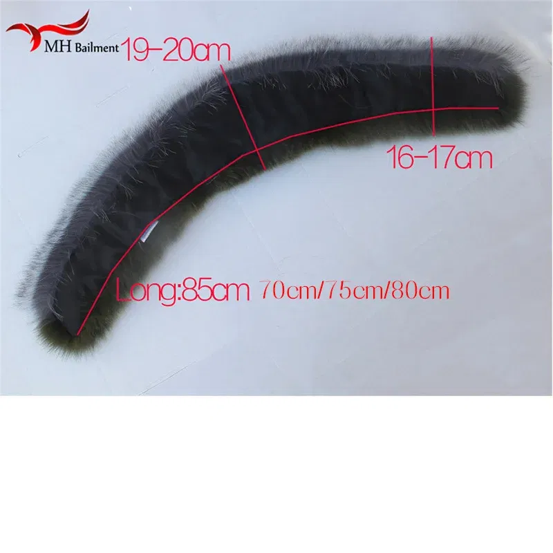 Color: GRAY, Size: M - 100% Real Raccoon Fur Scarf Coat Collar Ladies Winter Luxury Authentic Raccoon Warm Neck Shawl Coat Collar Furry Shawl Women
