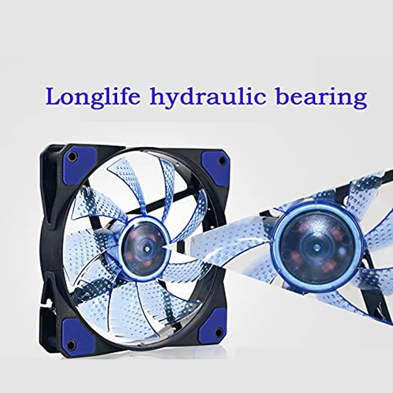 Color: Blue, Blade Color: WHITE, RGB Support: Fixed Color - 12CM RGB LED PWM Light Heat Dissipation Fan 12V DC 15 33 Lights Computer Case Cooling Fan