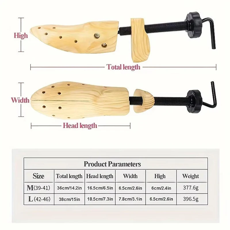 Color: Beige - 1PCS Shoe Stretcher Women & Men Wide Feet，Wood Shoe Stretcher Adjustable Large Size Shoe Expander Widener Stretch Length Width
