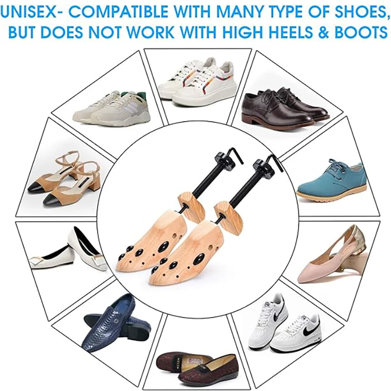 Color: Beige - 1PCS Shoe Stretcher Women & Men Wide Feet，Wood Shoe Stretcher Adjustable Large Size Shoe Expander Widener Stretch Length Width