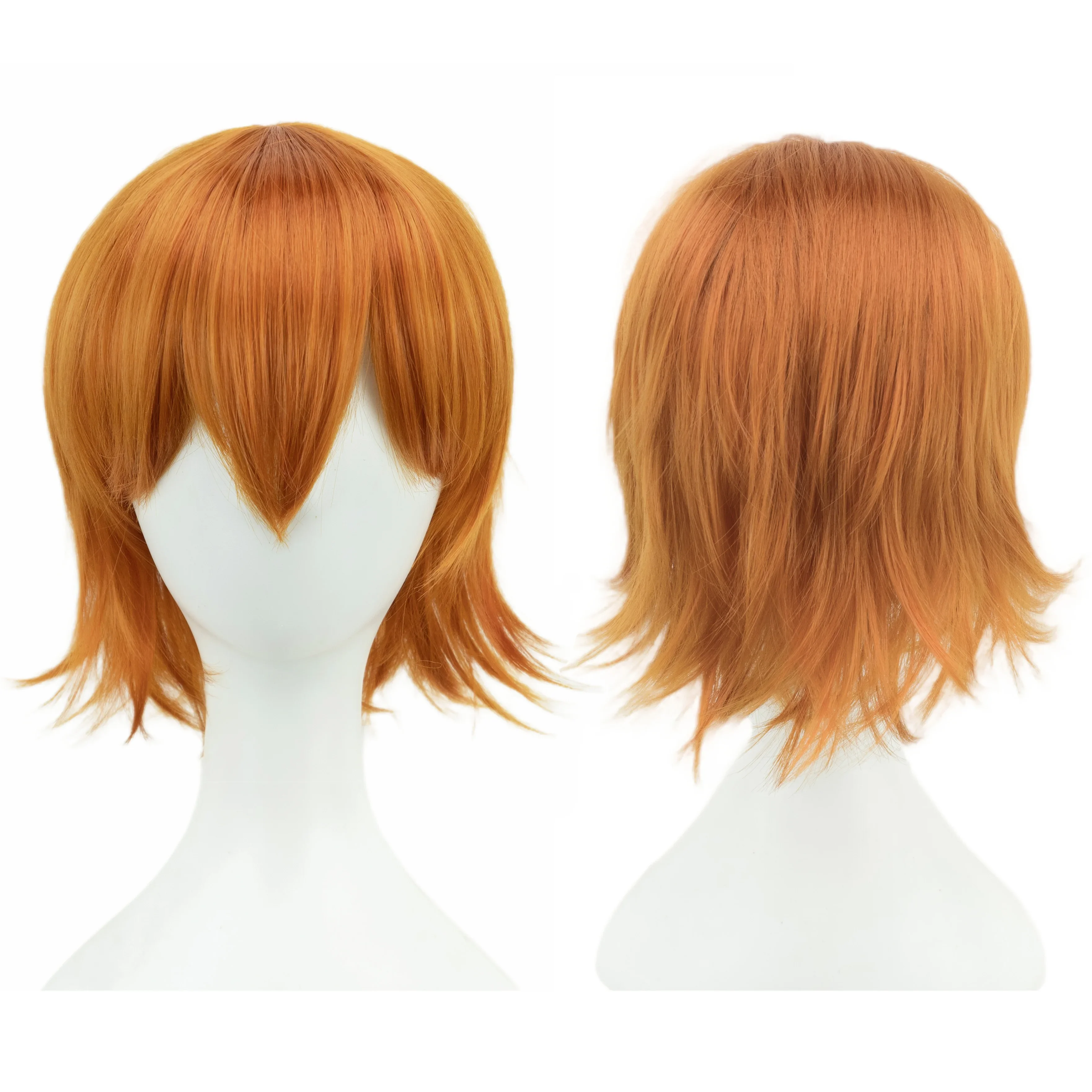 Color: Jet-black, Stretched Length: 12INCHES - Synthetic Unisex 12 Inches Short Cosplay Hair Party BOB Wigs with Bangs Pink Blonde Orange Halloween Costume Lolita Wig