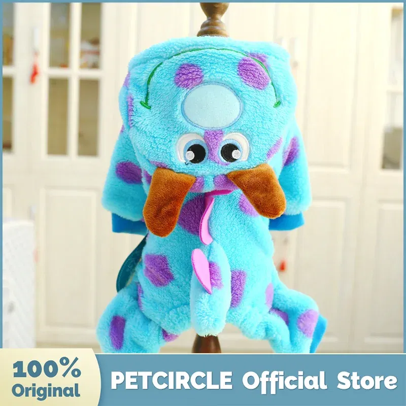 Color: Blue, Size: M - PETCIRCLE Dog Clothes Puppy Bubble Dragon Transformation Thicken Jacket Fit Dog Cat Winter Pet Cute Costume Warm Hoodie Dog Coat