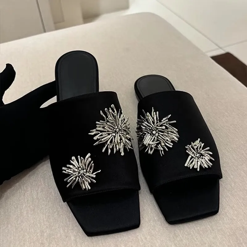 Color: black, Shoe Size: 40 - Women's Summer Shoes Natural Sude Sandals Ladies Genuine Leather Green Black Sandals Fashion Women's Shoes Outer Wear Slippers