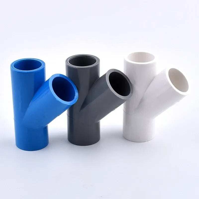 Color: WHITE, Diameter: 3/8'' - 1~10PCS I.D 20/25/32/40mm  PVC Oblique Tee 45 Degree Connector Garden Irrigation Aquarium Fish Tank Watering Fittings Joint