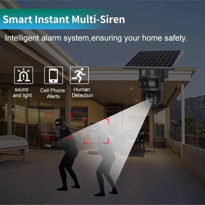 Color: Ivory - DIDSeth 4G PTZ IP Solar Camera 4G SIM Card CCTV Wireless WIFI Solar Outdoor Waterproof 360 IP Camera Pan Tilt Eseecould APP