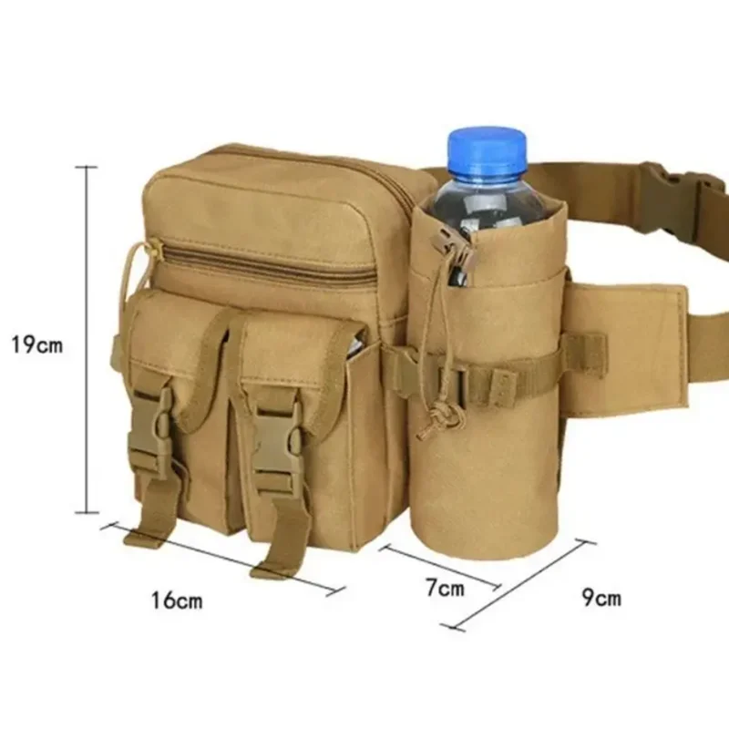 Color: Black - 1PC New Multifunction Waist Bag Three Colors Oxford Tactical Waist New Multi-Function Pockets Phone Pouch Fanny Pack GZH015