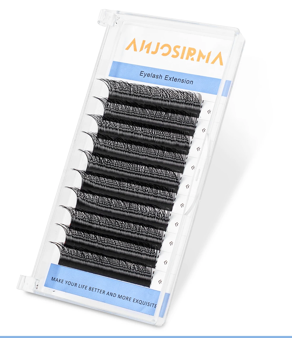 Curl: C, Length: MIX - ANJOSIRMA YY Shaped Eyelash Extension, 3 Split Tips, Soft BASF Lash,  Hand Made Curl, High Quality, 3D，0.07 makeup eyelashes