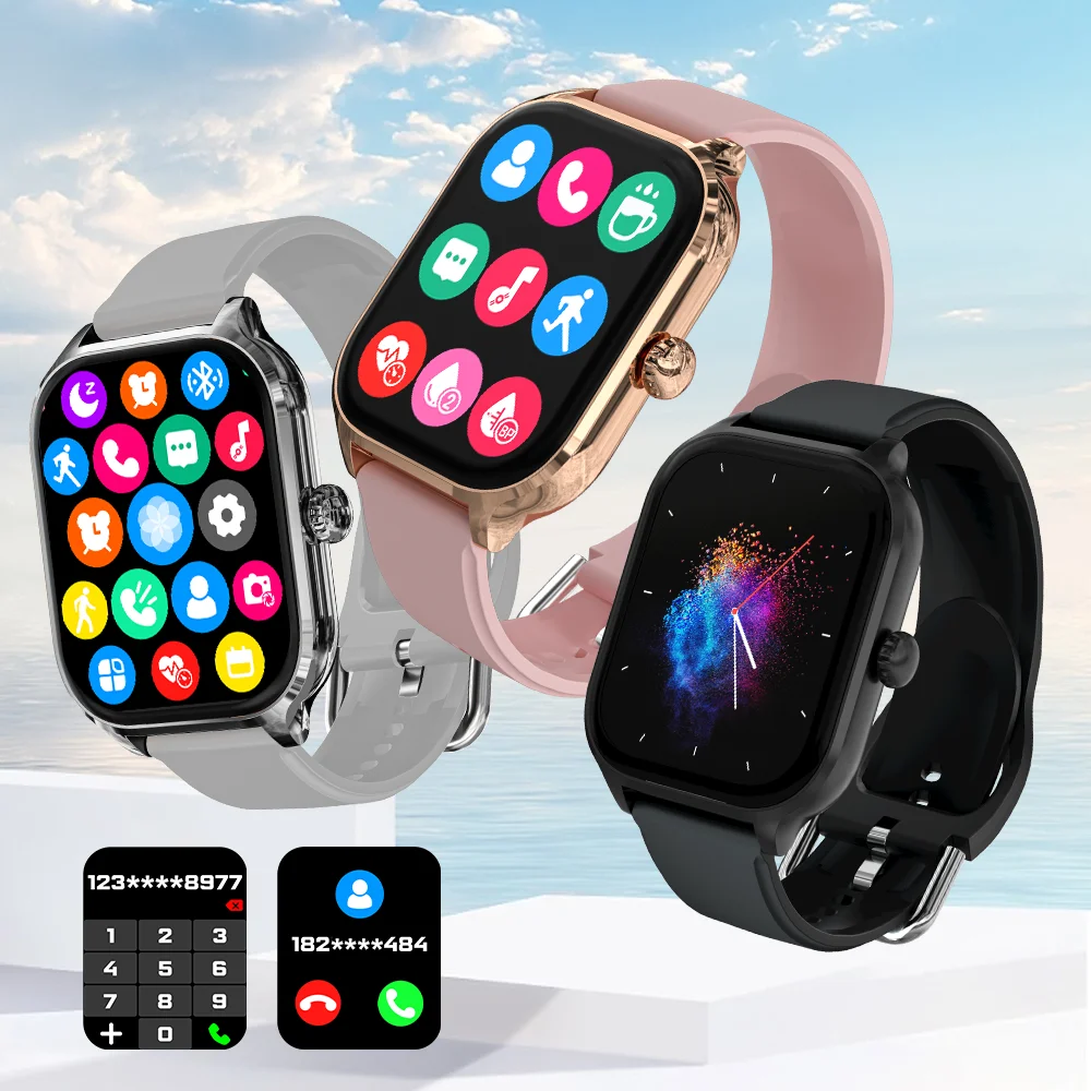 Color: green - LAXASFIT H9 and H6 Smartwatch Dial to Answer Calls Calorie Tracking Heart Rate Blood Oxygen Monitoring Bluetooth Smart Watch