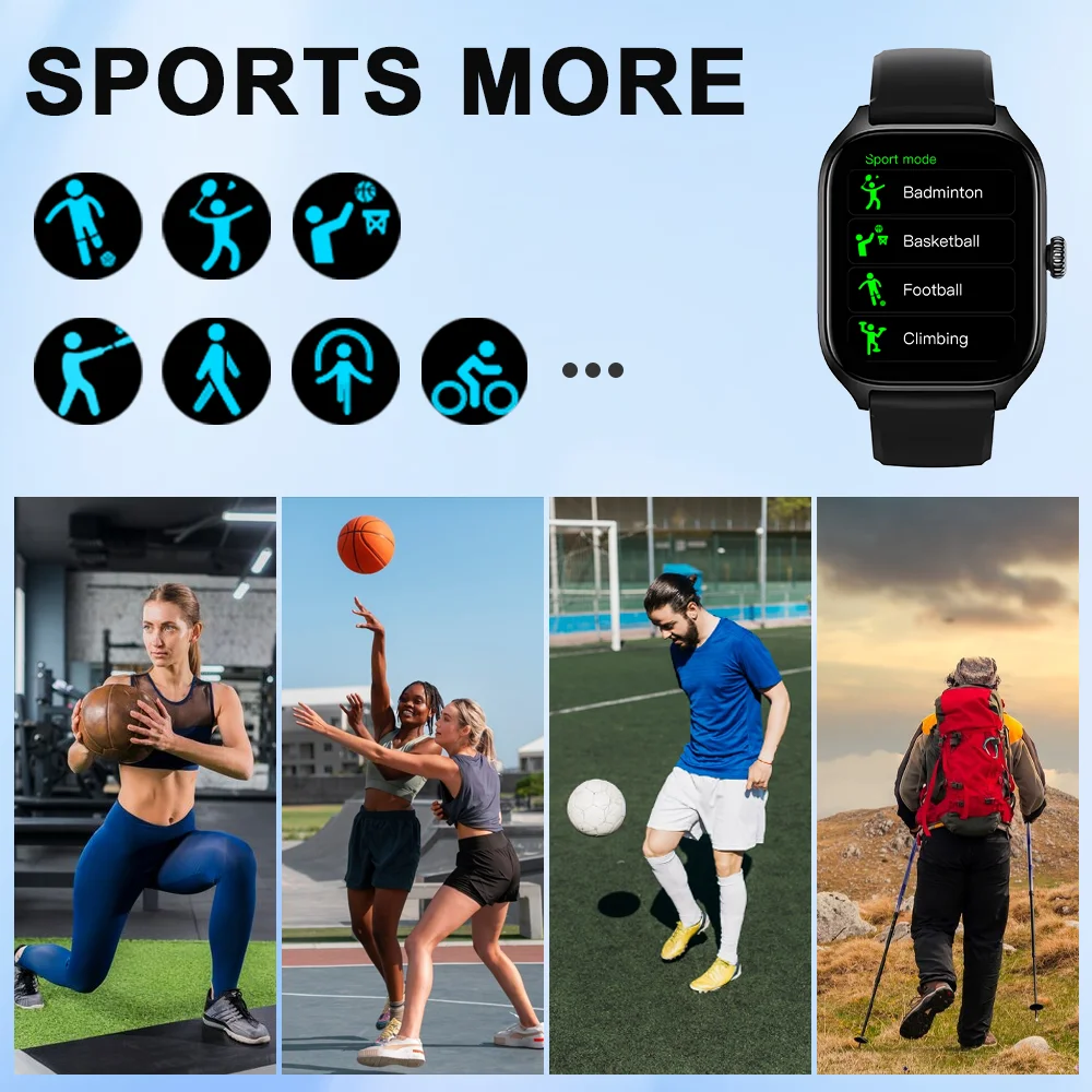 Color: green - LAXASFIT H9 and H6 Smartwatch Dial to Answer Calls Calorie Tracking Heart Rate Blood Oxygen Monitoring Bluetooth Smart Watch