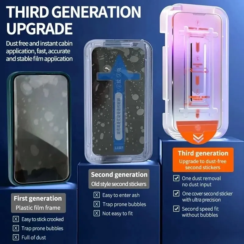 Bundle: 4 pieces, Material: High Definition - 2pcs New 8K Oleophobic Coating Dust Free Installation Screen Protector For iPhone 15 13 11 12 14 Pro Max Mini 15 Plus Mini Glass