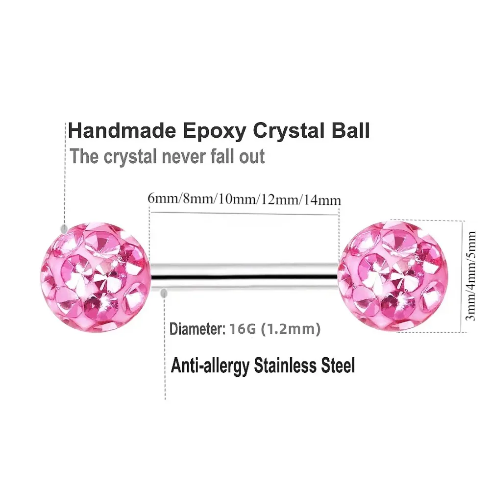 Metal color: Champagne gold, Main Stone Color: GRAY - 16g 1.2mm Coated Crystal Steel Ear Stud Tragus Helix Cartilage 3/4/5mm CZ Ball 6/8/10/12/14mm Bar Barbell Piercing