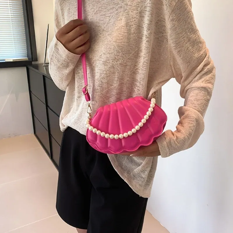 Color: green - All-matching Bag for Women Shoulder Bag Ladies Pearl Chain Handbag Evening Bags Fashion Crossbody Bag