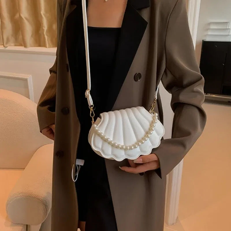 Color: green - All-matching Bag for Women Shoulder Bag Ladies Pearl Chain Handbag Evening Bags Fashion Crossbody Bag