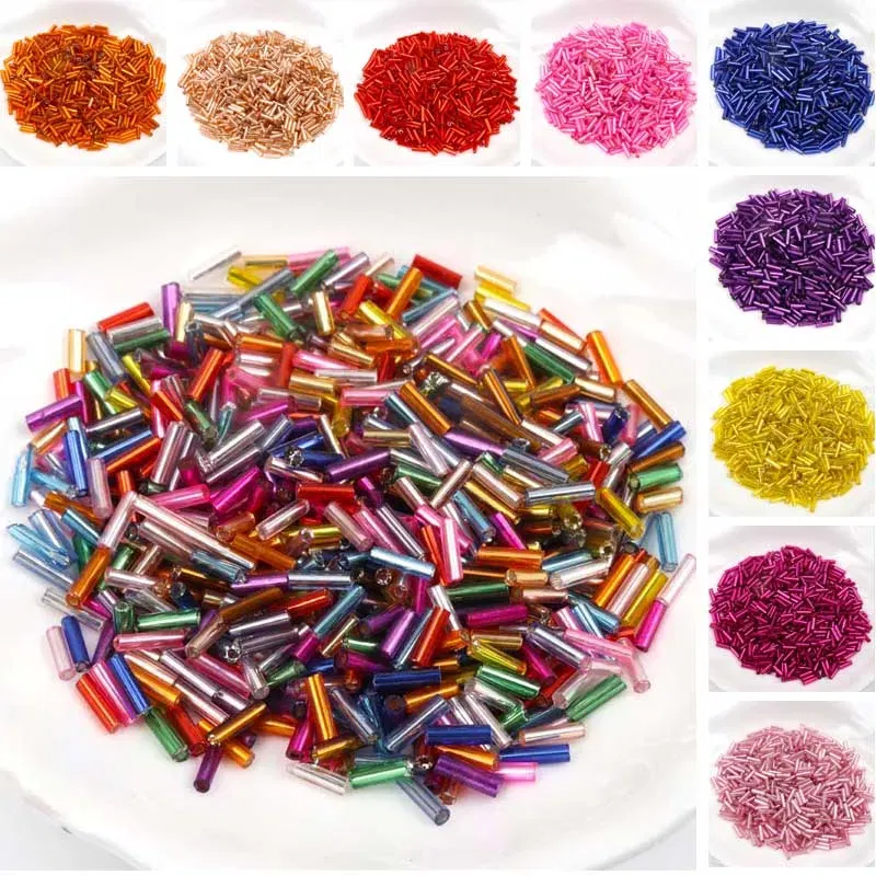 Color: Lavender - Tube LINED Glass Czech Seed Spacer beads For jewelry handmade DIY Wholesale 17 colors 2x6mm 300pcs