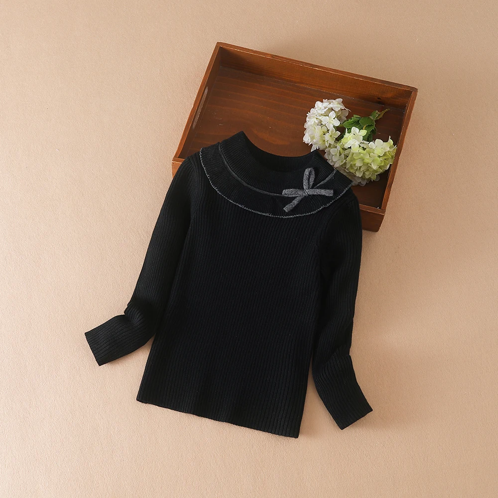 Color: Ivory, Kid Size: 4T - Girls Sweater Pullovers Autumn Winter Baby Warm Sweaters Tops Children Knitwear Kids Clothes