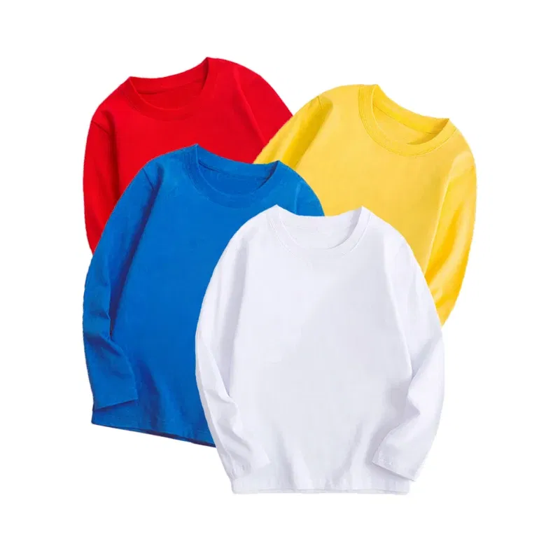 Color: Gold, Kid Size: 3T - Black White Basic Cotton T-shirt for Boys Girls Clothes Children's Long Sleeve Solid Tops Kids 2 to 14 Years Leasure Wear Tshirt