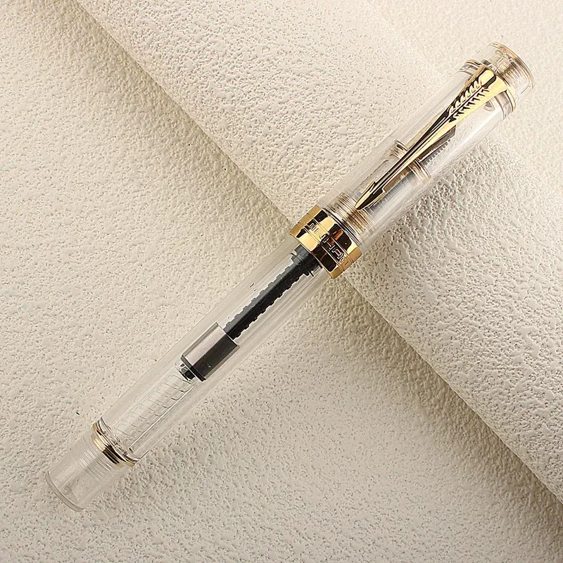 Color: Burgundy, Nib Size: XF - JINHAO 100 Centennial Fountain Pen Resin Gold Clip Nib EF F M Students Pens Business Stationery School Office Supplies PK 9019