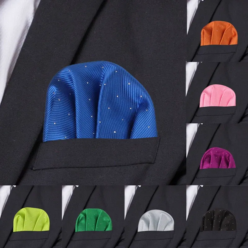 Color: SKY BLUE - Fashion Dots Suits Pocket Square For Men Business Chest Towel Hanky Gentlemen Hankies Classic Suit Napkin Mens Handkerchief