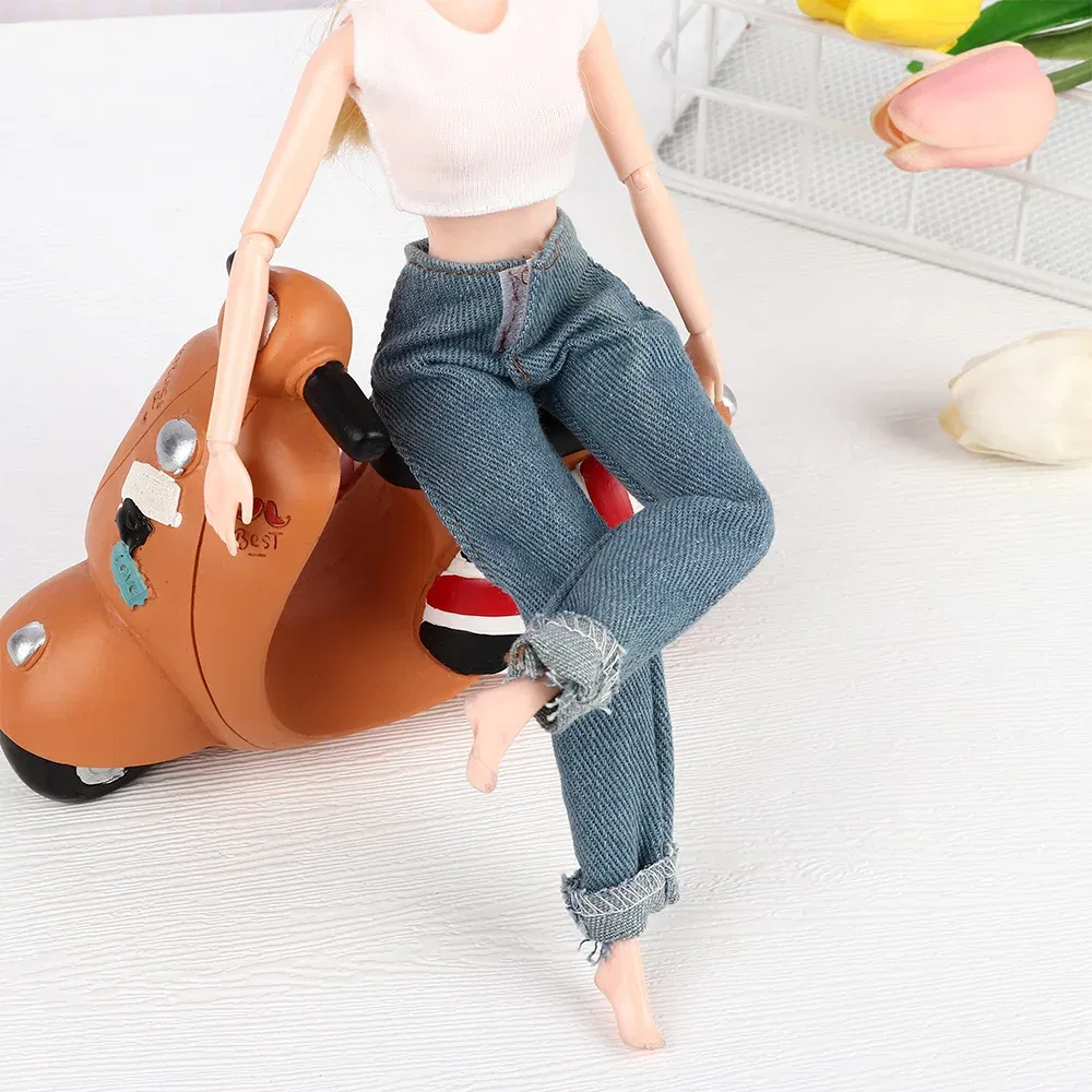 Color: Violet - High Quality 1/6 Male Doll Clothes Jeans Pants For Ken Doll Trousers Boyfriend Ken Prince Male Doll Casual Wear Doll Accessories