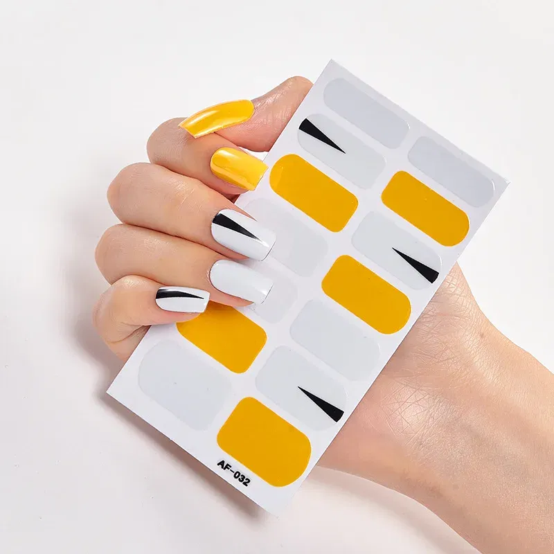 Color: Red - Solid Colors And Creative Nail Art Decals Plain Stickers Minimalist Design Self Adhesive Designed Nail Tape Nail Strips