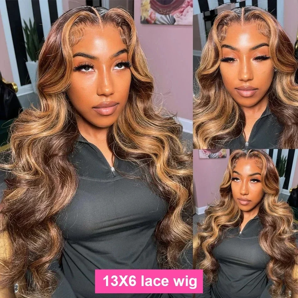 Stretched Length: 36inches, Hair Color: #16, Density: 180%, Ships From: CHINA - Highlight Wig Human Hair P4/27 Body Wave Wigs Highlight 13x6 Hd Lace Frontal Wig Human Hair 13x4 Hd Lace Front Human Hair Wigs