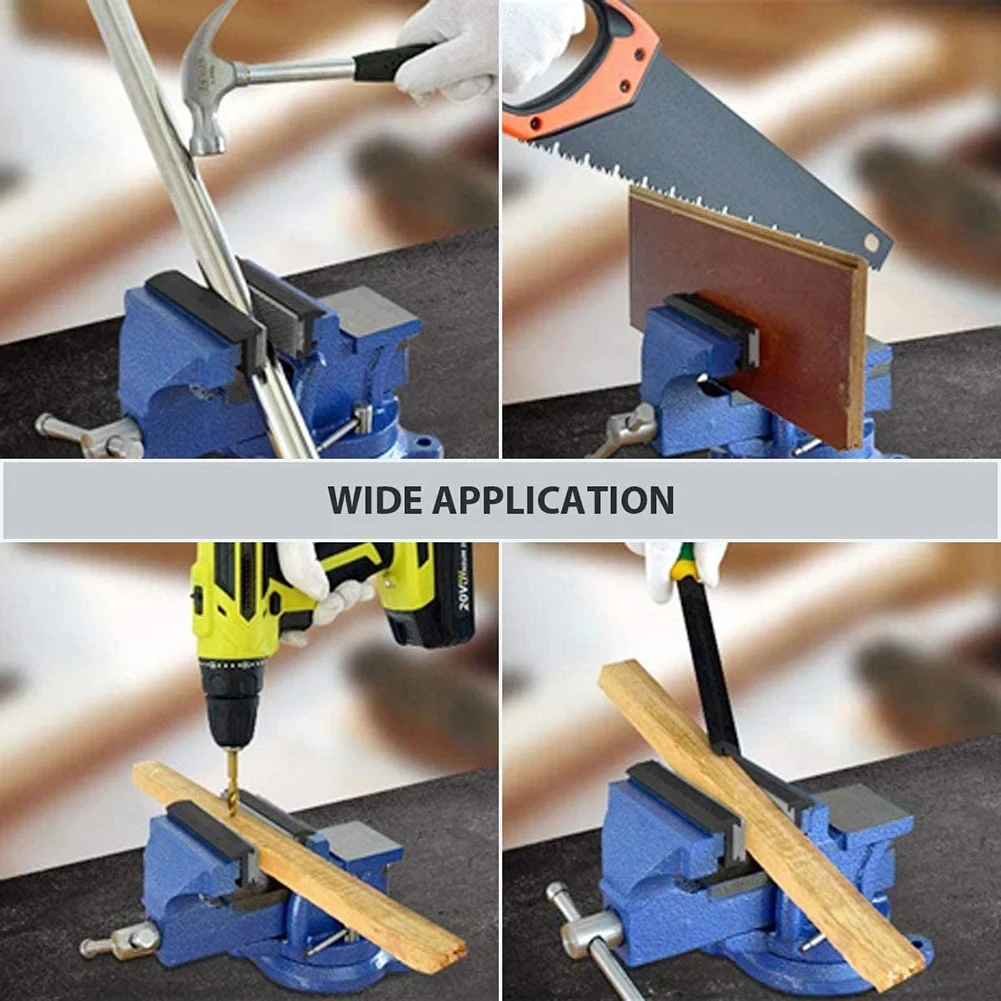 Color: Brown - Vise Magnetic Protective Cover 4-8'' Jaws Protect Cover Aluminium Alloy Rubber Hand Tools Bench Vise Protector Accessories