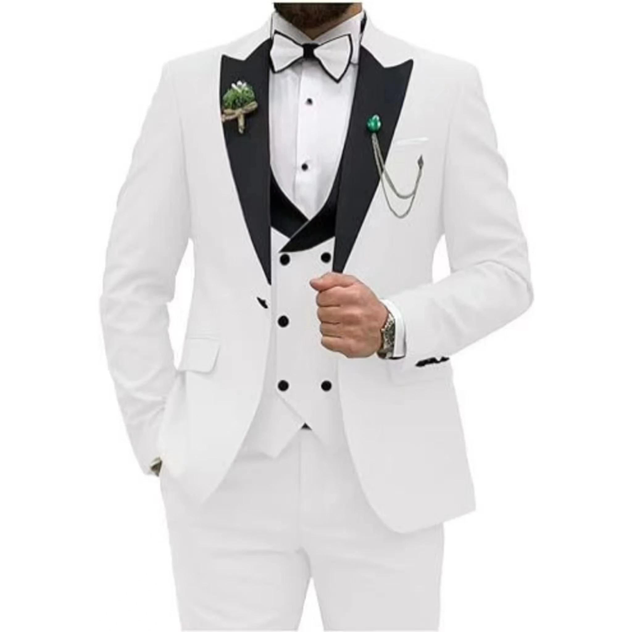 Color: MULTI, Size: One Size - Men Suit Colorful Luxury Blazer Vest And Pant Sets 3 Piece Birthday Dress Business  Prom Evening Party Costumes High Quality