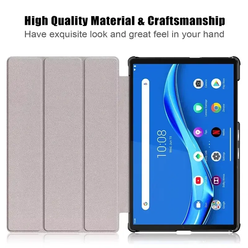 Color: Beige, Size: Thirteen, Ships From: CHINA - For Lenovo Tab M10 HD 2nd Gen Case TB-X306F X306X Tri-Fold Stand Wake/Sleep Magnetic Protective Shell  PU Leather Tablet Cover