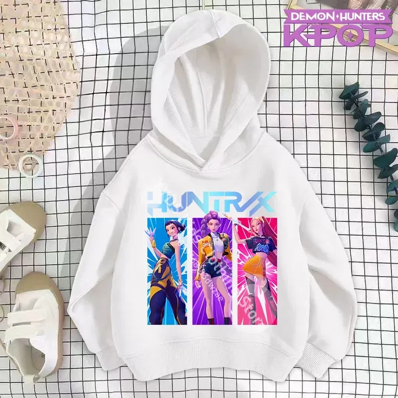 Color: Blue, Kid Size: 140 - 2025 KPop Demon Hunters Hoodie Fashion Rumi Sweatshirt Pullover Cute Long Sleeve Autumn Boys Girls Cartoon Y2K Hoody Sportswear