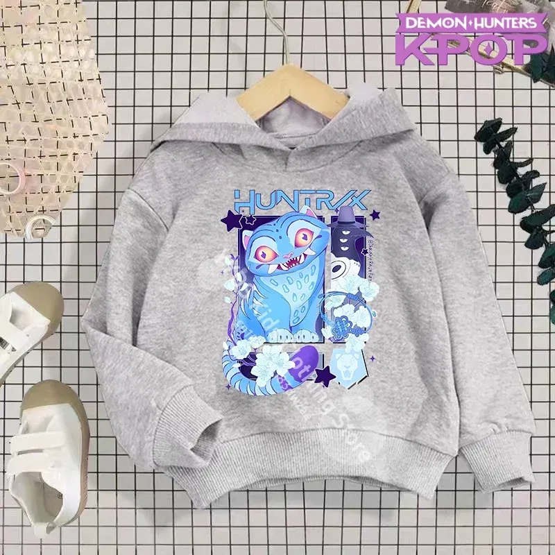 Color: Pink, Kid Size: 13T - 2025 KPop Demon Hunters Hoodie Fashion Rumi Sweatshirt Pullover Cute Long Sleeve Autumn Boys Girls Cartoon Y2K Hoody Sportswear