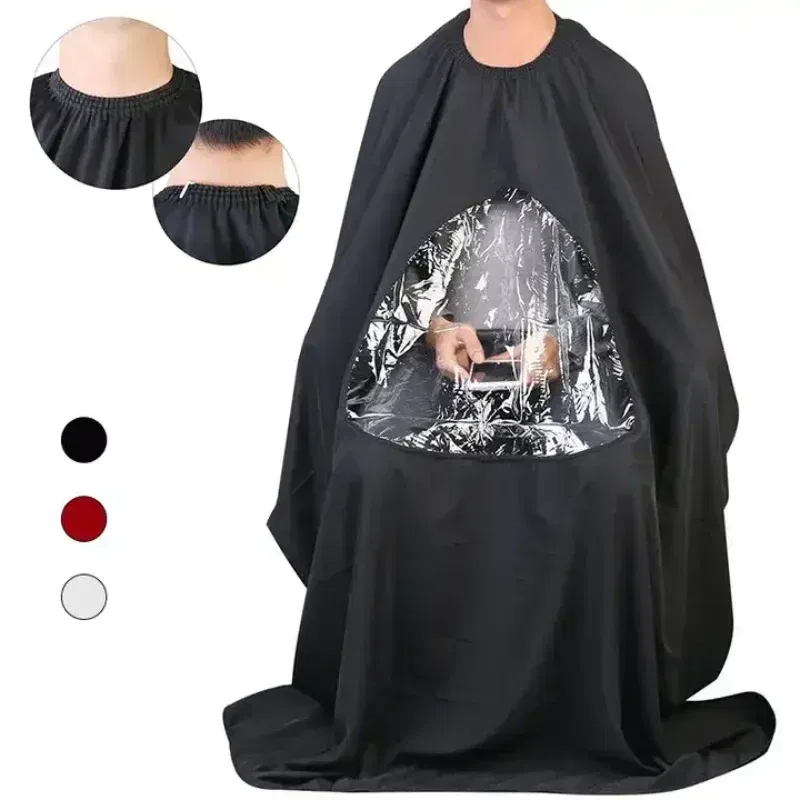Color: Red, Ships From: CHINA - Professional Waterproof Styling Salon Barber Hairdresser Hair Cutting Hairdressing Gown Cape with Viewing Window Apron