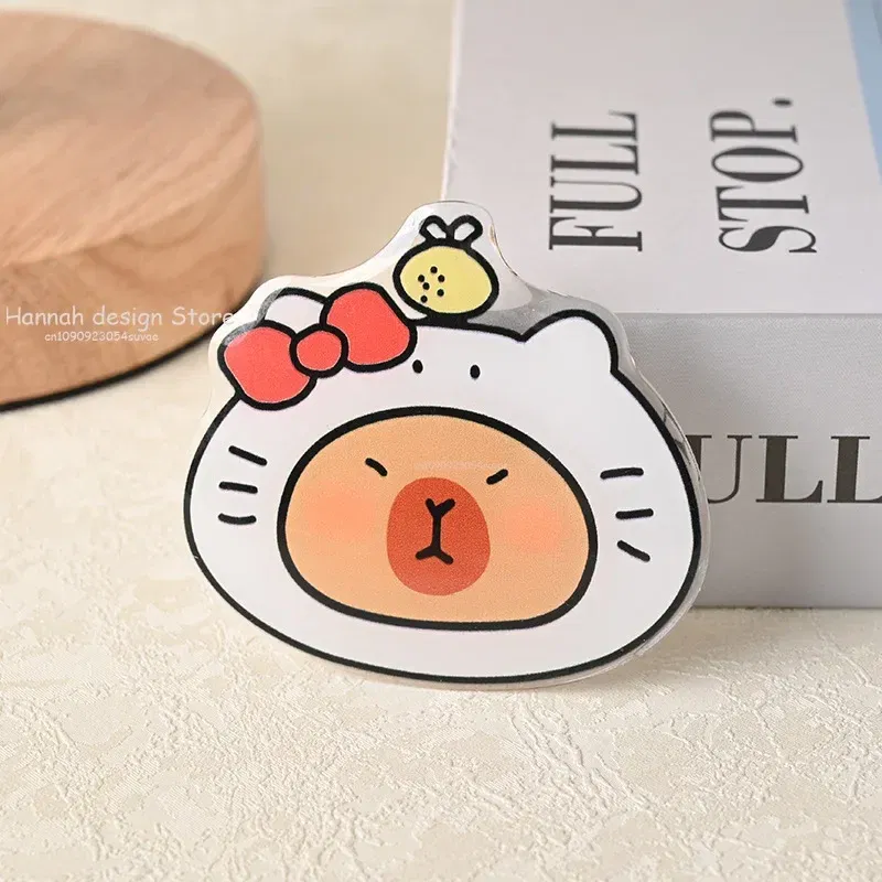 Color: Yellow - Korean Cute Capibara Kapibara Griptok Guinea Pig Phone Holder Flower Grip Tok Stand Bracket Universal Support For iPhone Samsung