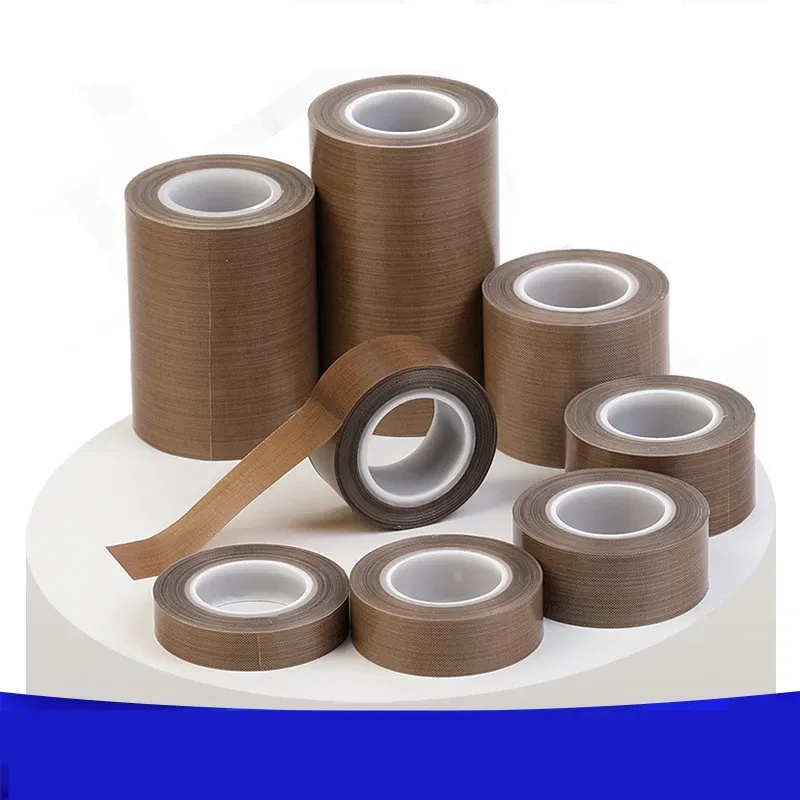 Length: 1m, Thickness: 1mm, Width: 10mm - 0.18mm 300 Degree High Temperature Resistance Adhesive Tape Cloth Heat Insulation Sealing Machine PTFE Tape