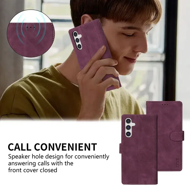Color: Blue, Bundle: Case & Strap, Material: Leather - Wallet Card Slot Holder Magnetic Flip Leather Case For Samsung Galaxy S23 Ultra S22 Plus S21 FE S20 A12 A13 A14 A34 A52 A53 A54