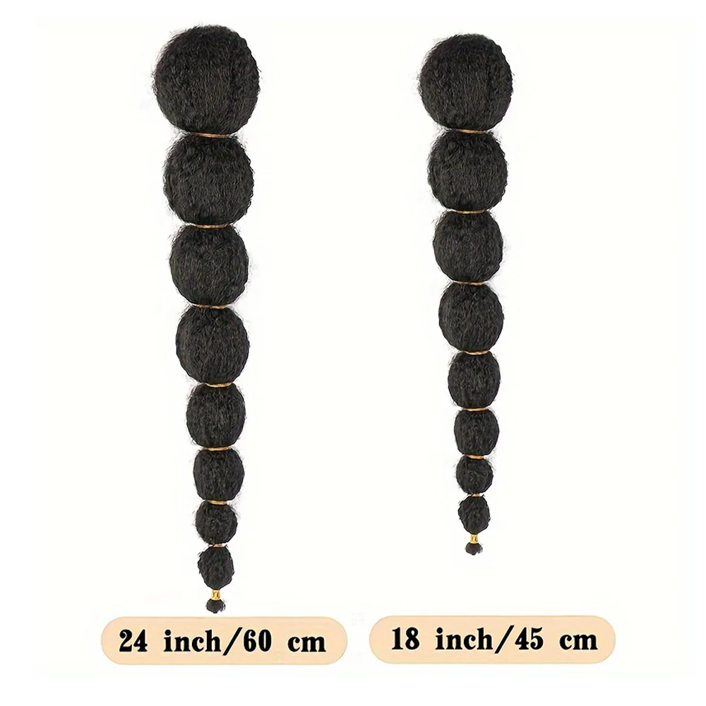 Color: #1B, Stretched Length: 28inches - Kinky Afro Puff Ponytail Extension for Black Women 18/24 Inch Long Lantern Bubble Drawstring False Pigtail Synthetic Hair Piece
