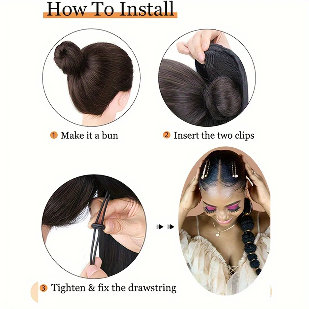 Color: #1B, Stretched Length: 28inches - Kinky Afro Puff Ponytail Extension for Black Women 18/24 Inch Long Lantern Bubble Drawstring False Pigtail Synthetic Hair Piece