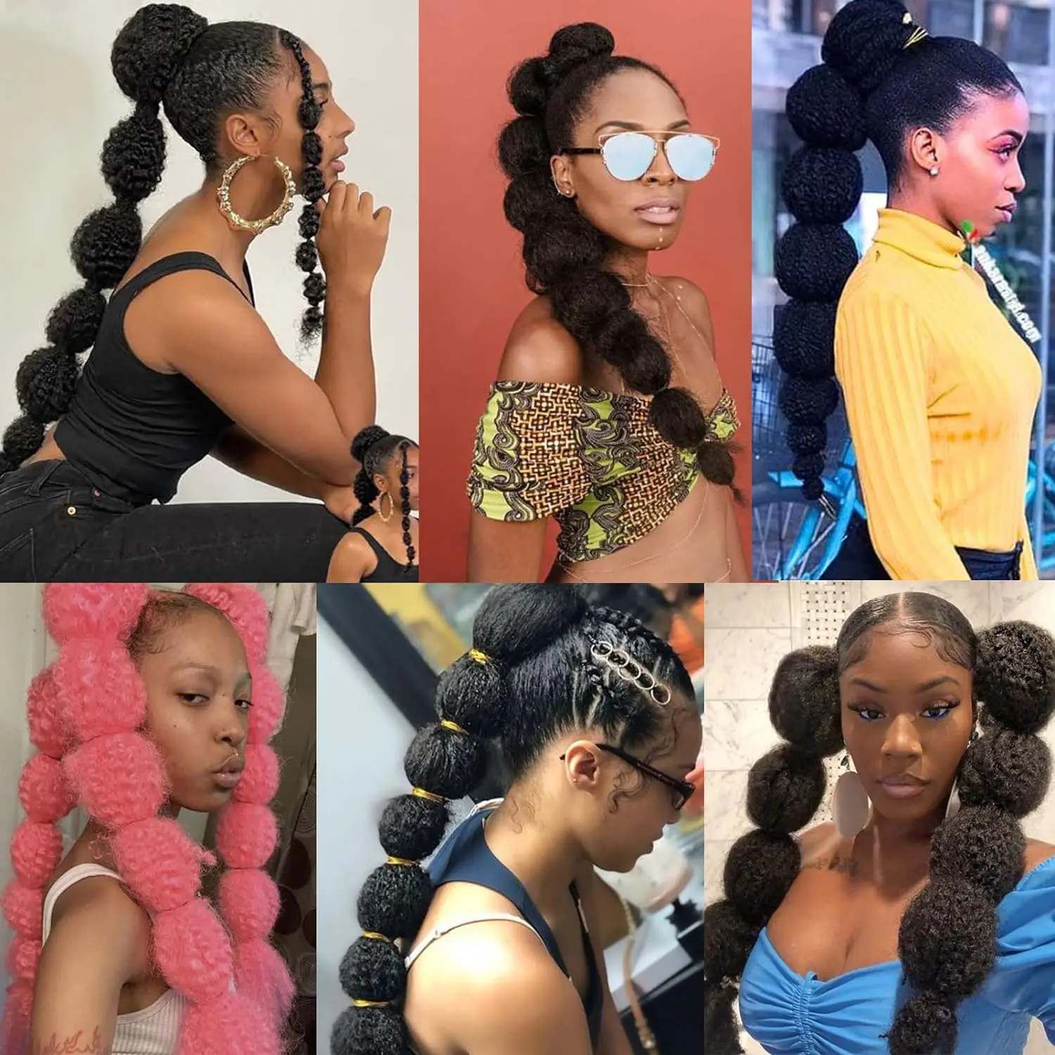 Color: #1B, Stretched Length: 28inches - Kinky Afro Puff Ponytail Extension for Black Women 18/24 Inch Long Lantern Bubble Drawstring False Pigtail Synthetic Hair Piece